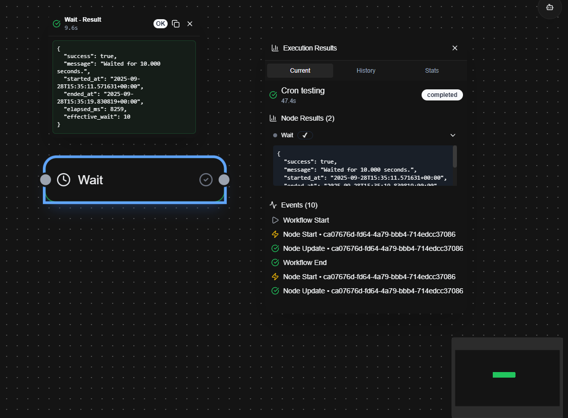 Execution Results Window