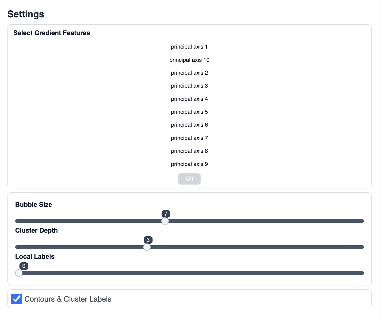 The Mantis 'Setting' menu